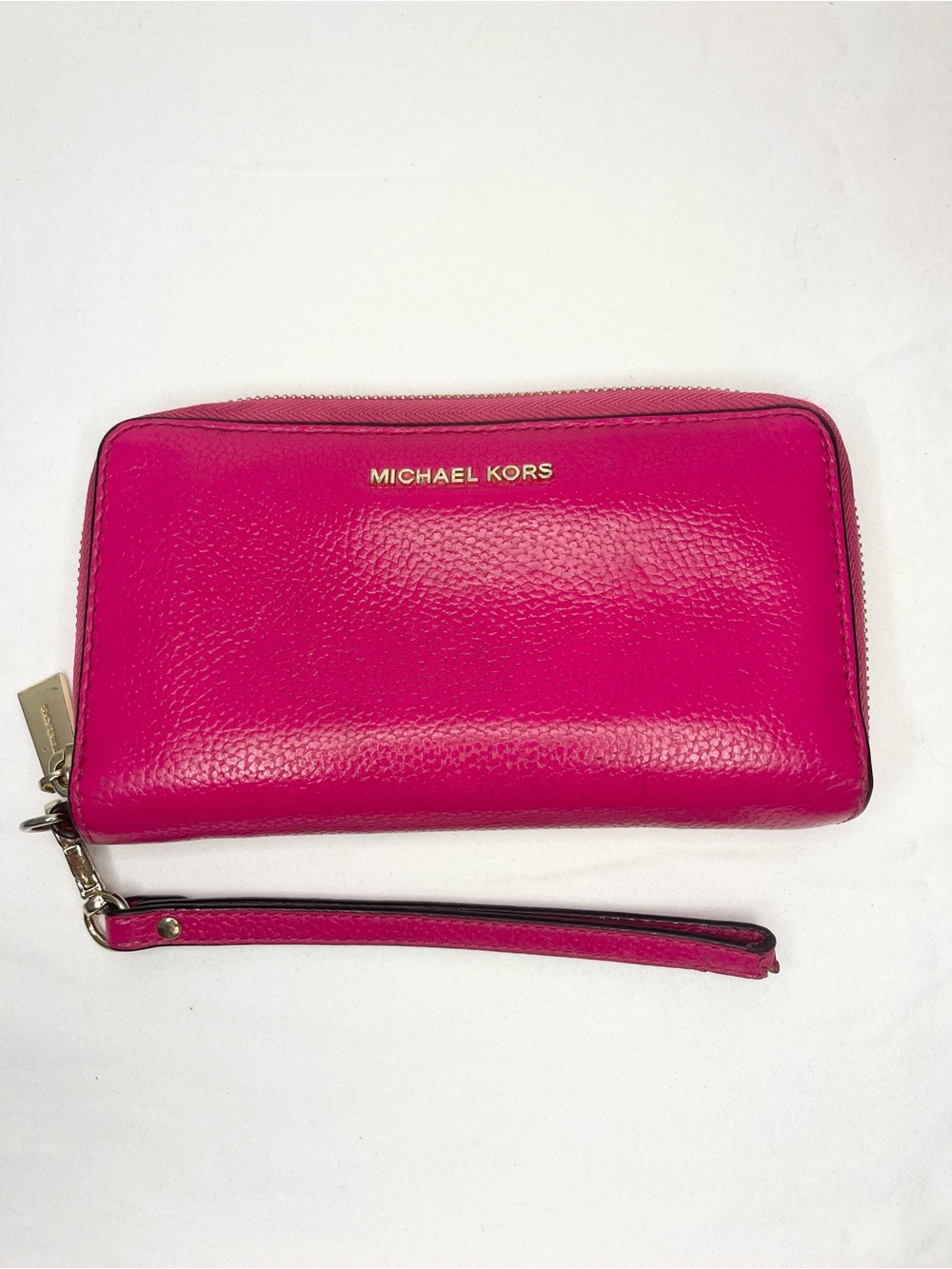 Michael Kors Jet Set Travel Large Quarter-Zip Wallet in Pink Saffiano Leather